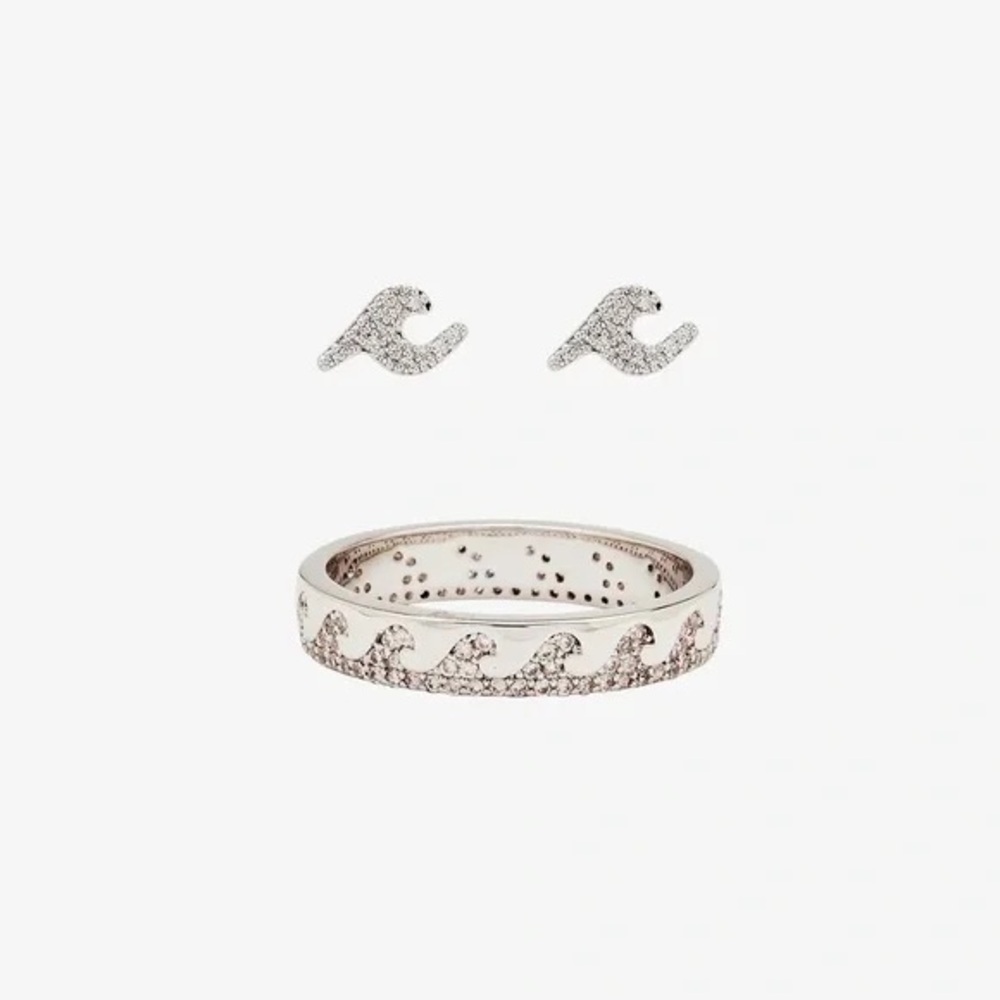 ❄️ Pura Vida | CRYSTAL WAVE EARRING & RING SET VARIOUS SIZES AVAILABLE